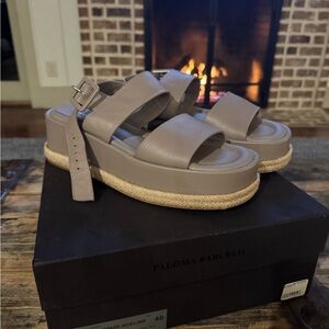Paloma Barcelo Taupe Espadrille Sandals